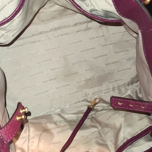 Michael Kors Brooklyn Burgundy Leather Satchel - Picture 15 of 15